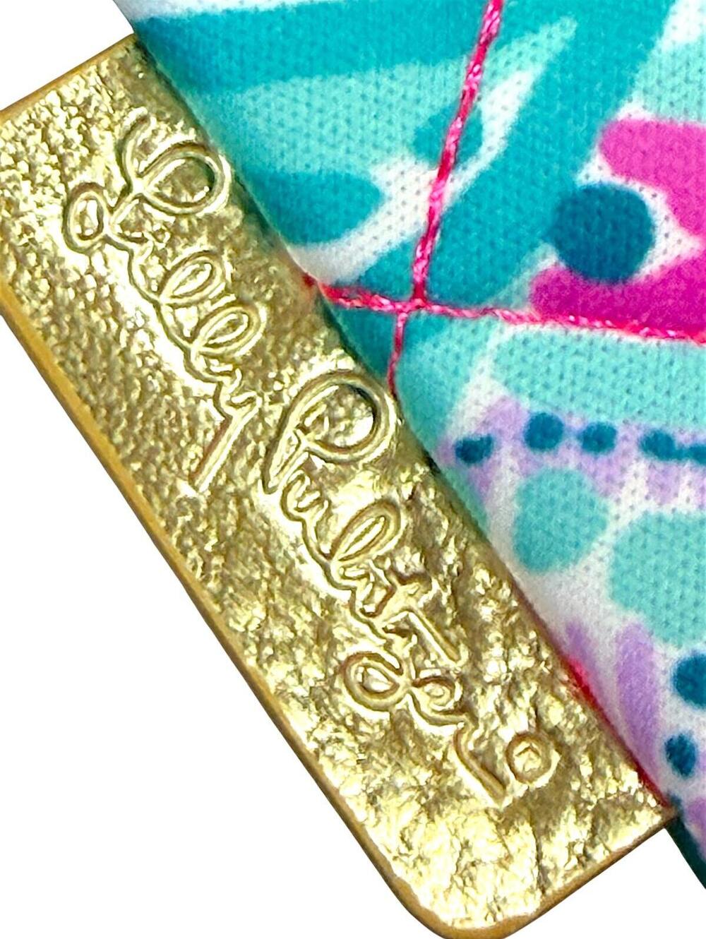 Lilly Pulitzer Quilted Floral Drawstring Backpack in Pink, Teal, and Green - Picture 5 of 5